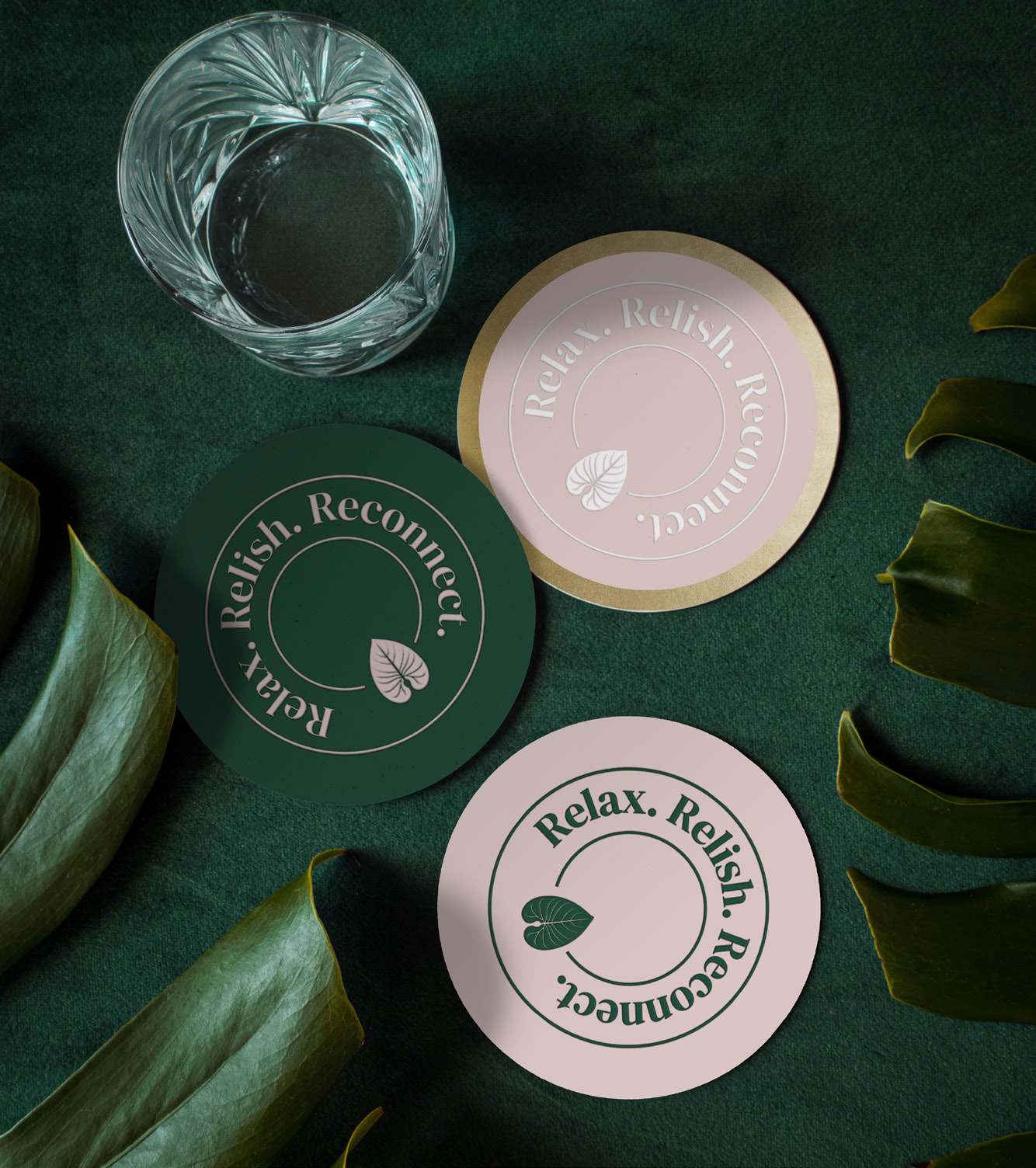 Relax. Relish. Reconnect. coasters